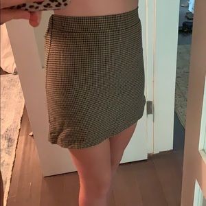American Eagle Green Plaid Mini Skirt